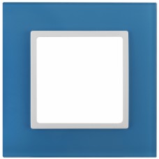 14-5101-28 ЭРА Рамка на 1 пост, стекло, Эра Elegance, голубой+бел Б0034482