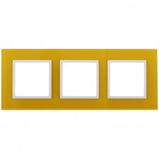 14-5103-21 ЭРА Рамка на 3 поста, стекло, Эра Elegance, жёлтый+бел Б0034512