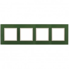 14-5104-27 ЭРА Рамка на 4 поста, стекло, Эра Elegance, зелёный+сл.кость Б0034535