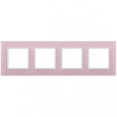 14-5104-30 ЭРА Рамка на 4 поста, стекло, Эра Elegance, розовый+бел Б0034538