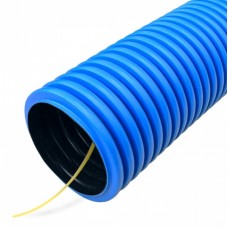 Труба гофрированная двустенная ПНД жесткая тип 450 (SN12) синяя д90 6м (36м/уп) Промрукав PR15.0068