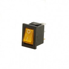 Выключатель клавишный 12V 15А (3с) ON-OFF желтый  с подсветкой  Mini  REXANT 36-2172