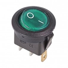 Выключатель клавишный круглый 250V 6А (3с) ON-OFF зеленый  REXANT 36-2603