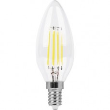 Лампа светодиодная LB-713 (11W) 230V E14 4000K филамент С35 прозрачная 38008