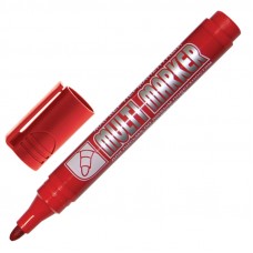 Маркер перманентный Crown «Multi Marker» 3 мм, красный, пулевидный 08-8603