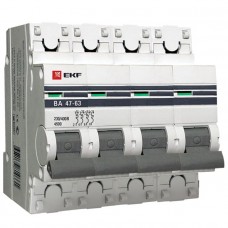Автоматический выключатель 4P 1А (D) 4,5kA ВА 47-63 EKF PROxima mcb4763-4-01D-pro