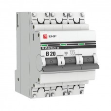 Автоматический выключатель 3P 20А (B) 6кА ВА 47-63 EKF PROxima mcb4763-6-3-20B-pro