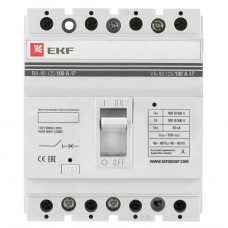Выключатель автоматический ВА-99  125/100А 4P 25кА EKF mccb99-125-100-4P