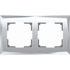 Рамка на 2 пост / WL08-Frame-02  (зеркальный) / W0021220 a051015