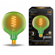 Лампа Gauss LED Filament Flexible G125-C Green E27 5W 190lm 1800K 125*178mm 1012802105