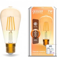 АКЦИЯ!!! Лампа светодиодная филаментная Gauss Smart Home DIM E27 ST64 Golden 7 Вт 1/10/40 1290112 АКЦИЯ!!!